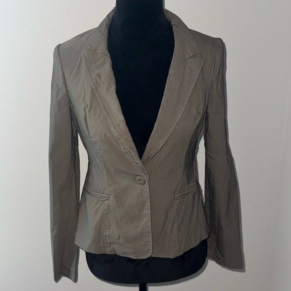 HAVE dark khaki single front stretch blazer Sz M - Picture 1 of 5